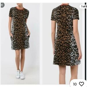 Stella McCartney Brown and Black Leopard Midi Dress